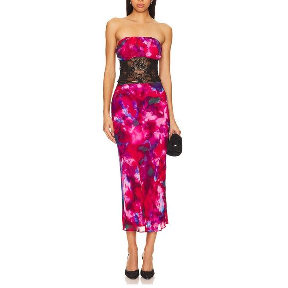 Lovers and Friends Phoenix Maxi Skirt Tube Top SET - Picture 1 of 9